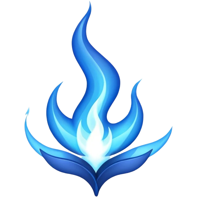 I need a realistic blue flame spreading emoji emoji