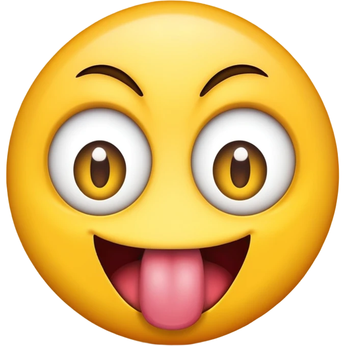 emoji with crazy wide eyes and tounge sticking out emoji