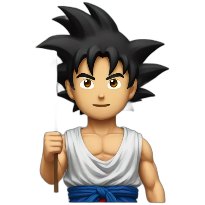 goku holding an ecuadorian flag emoji