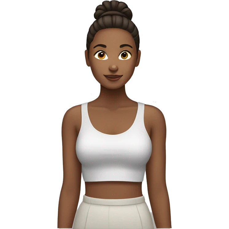 brunette girl with bun emoji
