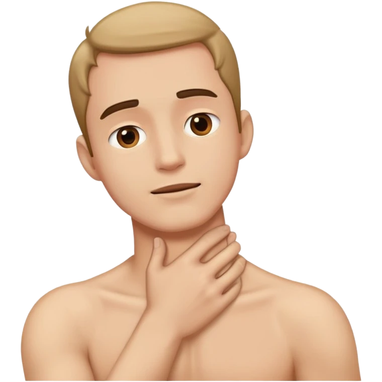Guy holding his neck emoji