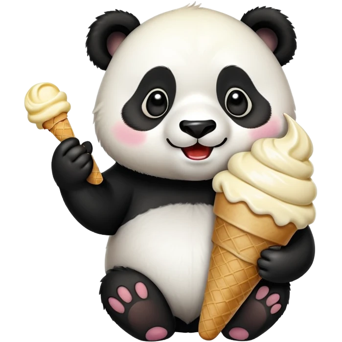 Panda eating ice cream emoji