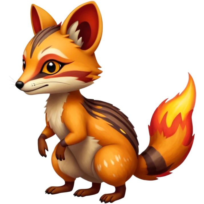 Fiery Wicked Cool Hot Edgy Badass Genet-Numbat-Fox-Vernid-fusion-hybrid-creature emoji
