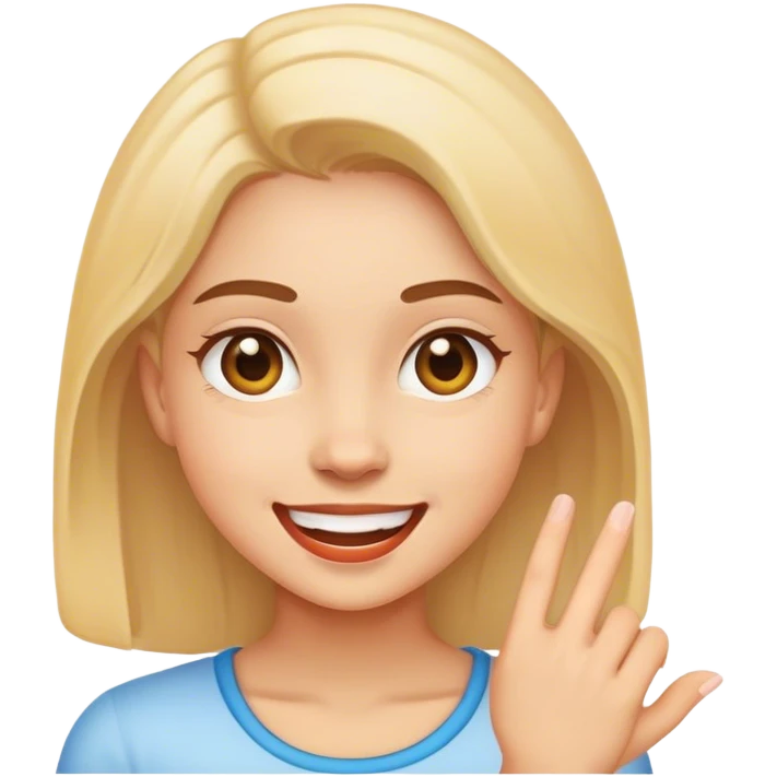 אנא צור אימוגי של ילדה שמחה emoji