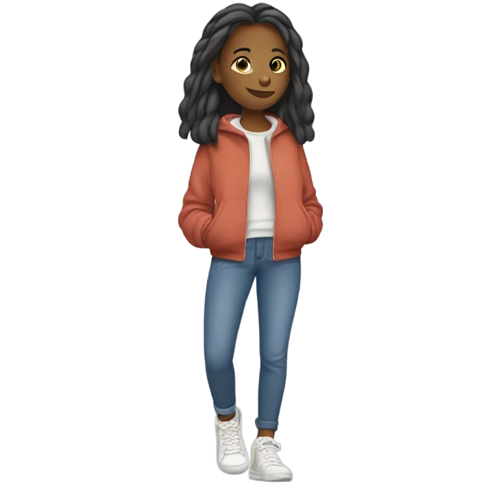 chill girl with sneakers emoji