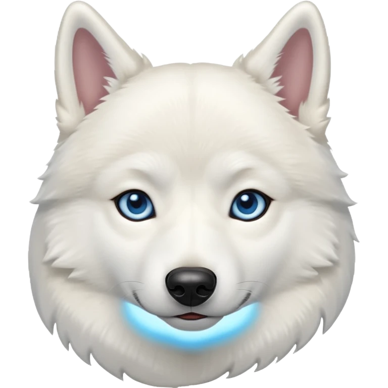 White husky Siberian with blue eyes dog emoji