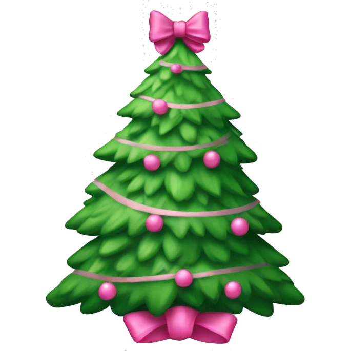 Christmas tree with pink bow emoji