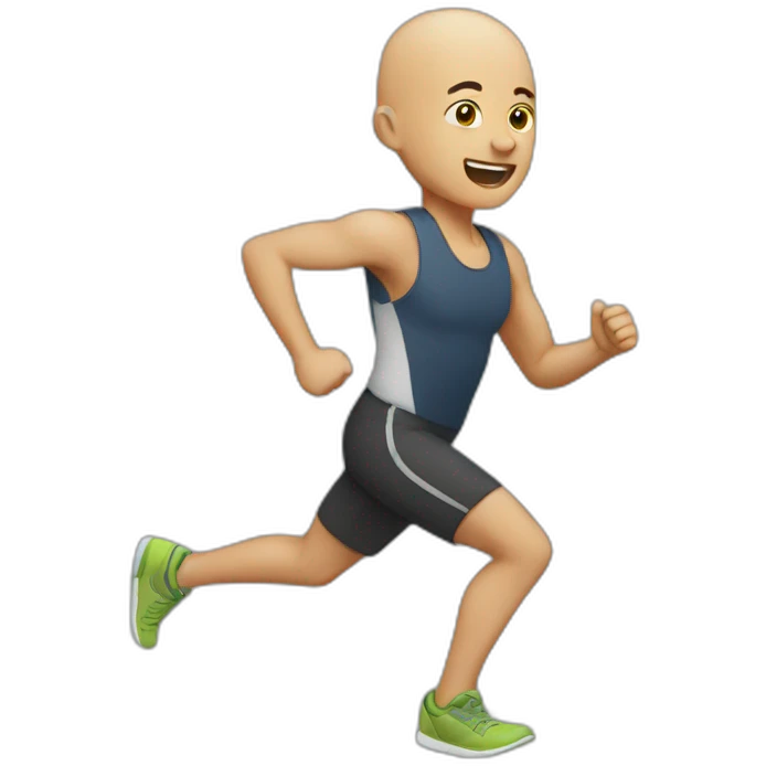 A bald person running from the front emoji