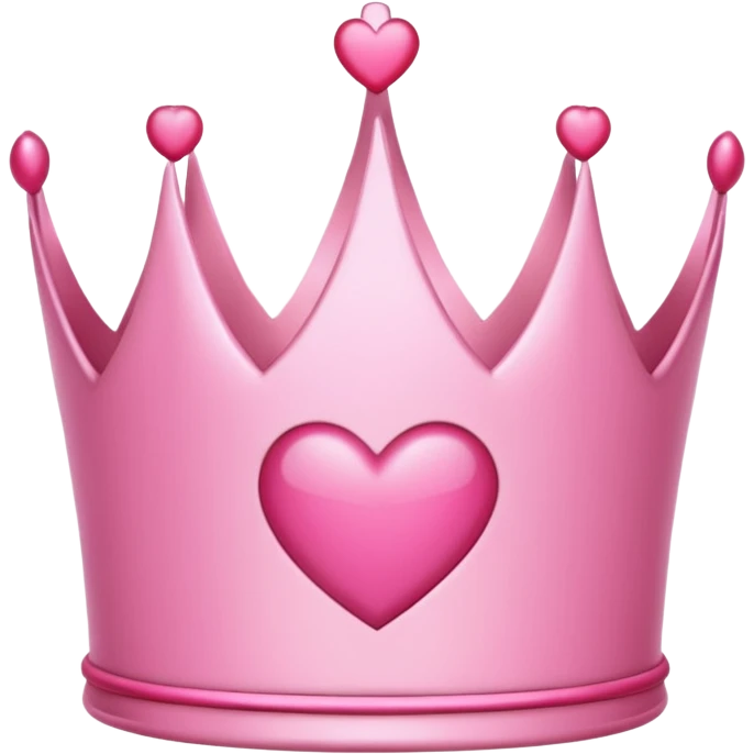 Crown little pink with heart emoji