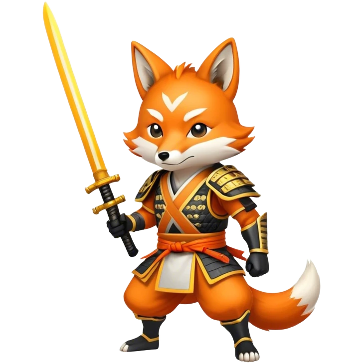 A fox samurai Warrior with lightning powers emoji