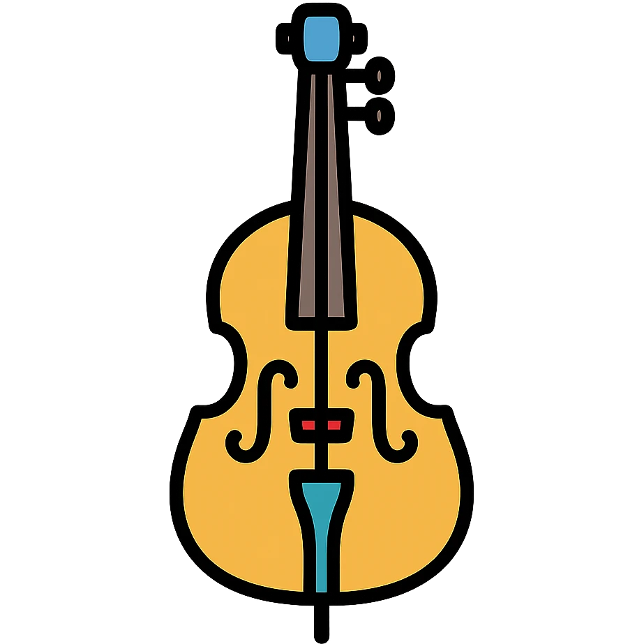 colored double bass musical instrument icon emoji