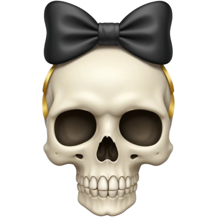  skull with small bow on side head emoji