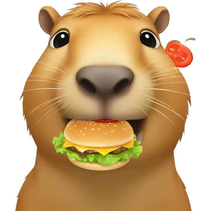 capybara eating a burger emoji