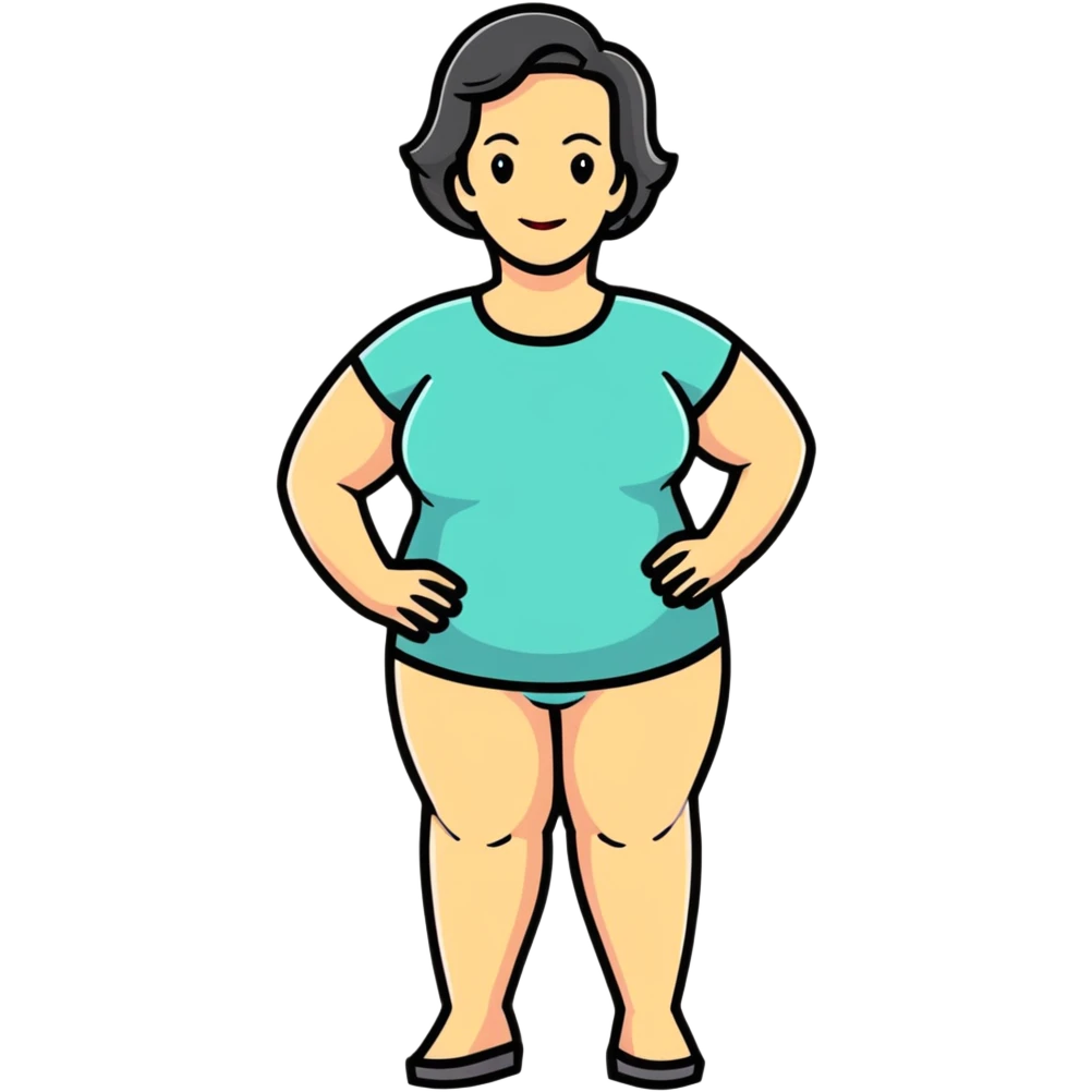 Middle-aged woman with a fuller figure, mid-40s emoji