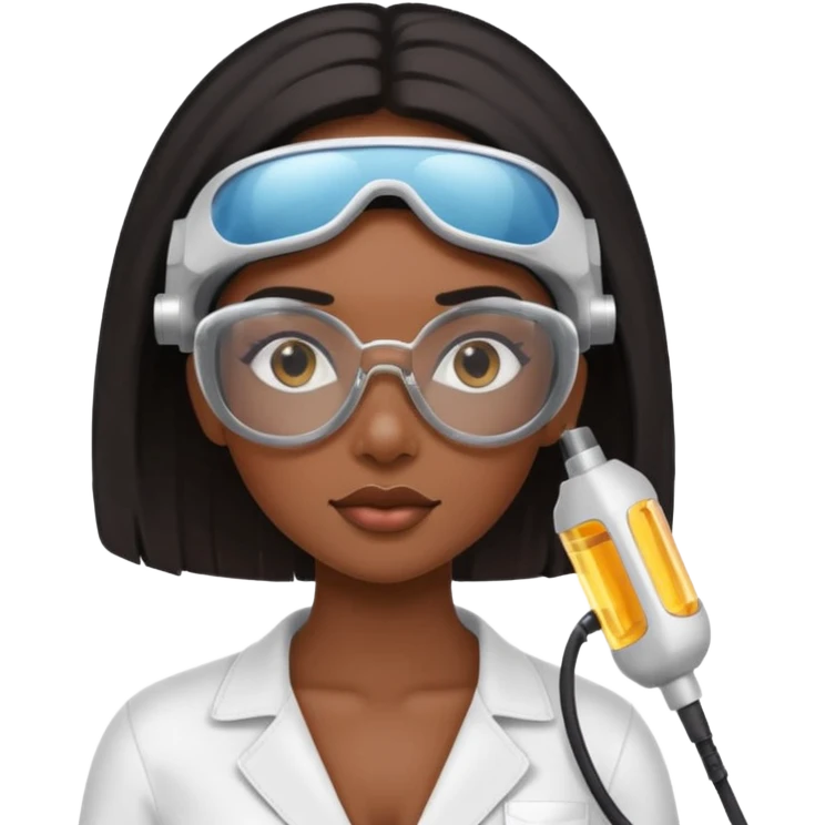 black girl doing laser hair removal emoji