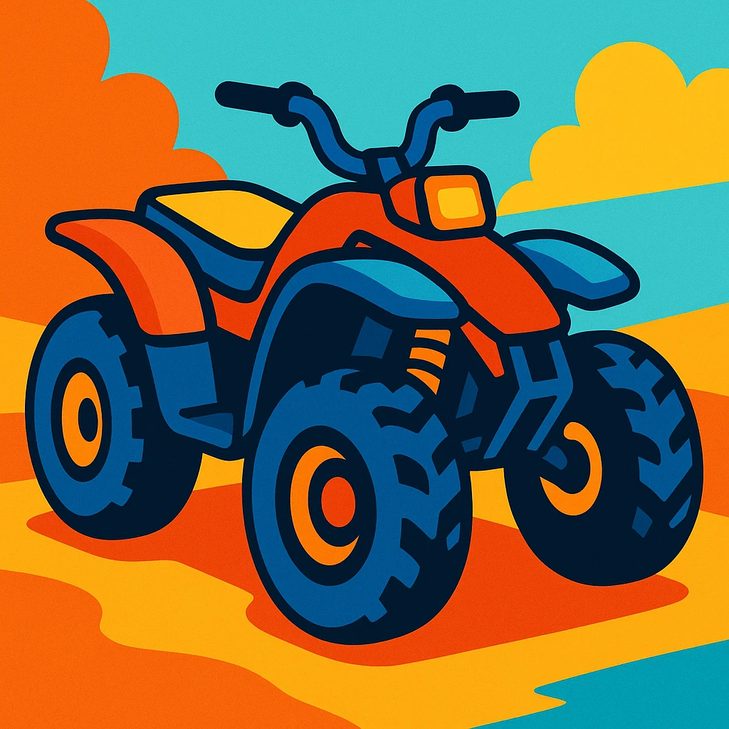 a quad bike, vibrant and playful style emoji