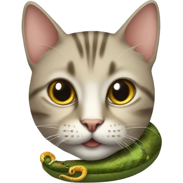 Cat with a snake on its neck  emoji
