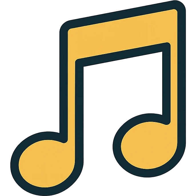gold and black outlined icon for Music emoji