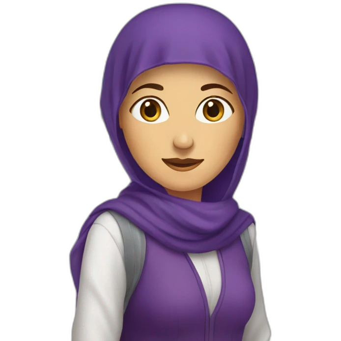 Armenian women in purple clothing in the bus station emoji