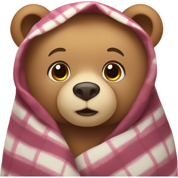 bear cozy in blanket emoji