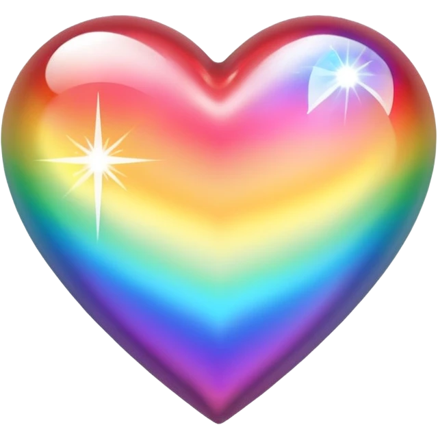 heart with a crystal rainbow effect emoji