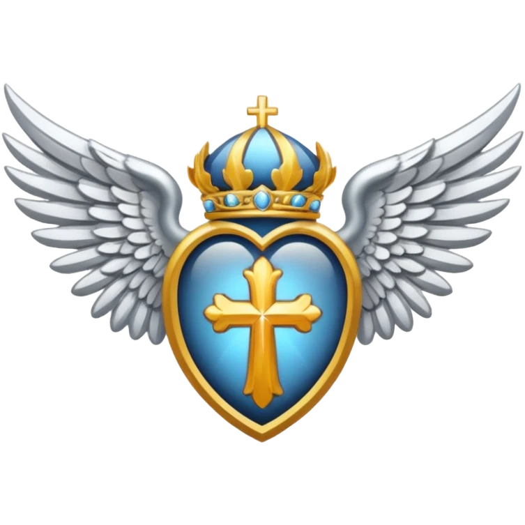 Holy Saint  Emblem with Silver wings emoji