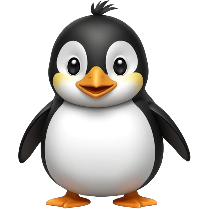 cartoon penguin, playful emoji