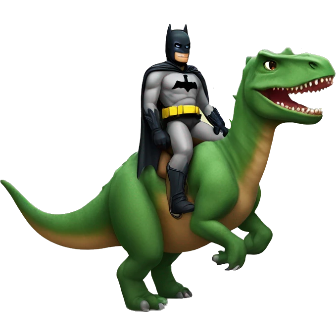Batman riding a dinosaur  emoji