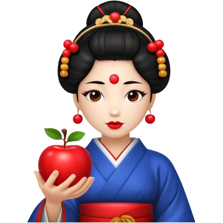 geisha god with an apple emoji