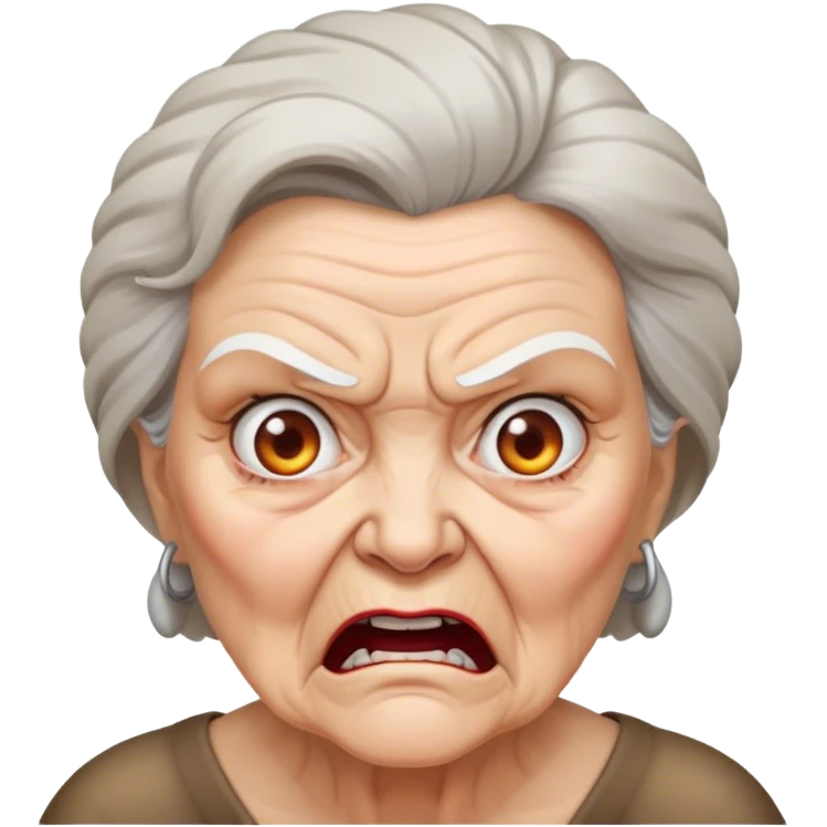 Angry old woman in front of FREEDOM Background 
 emoji