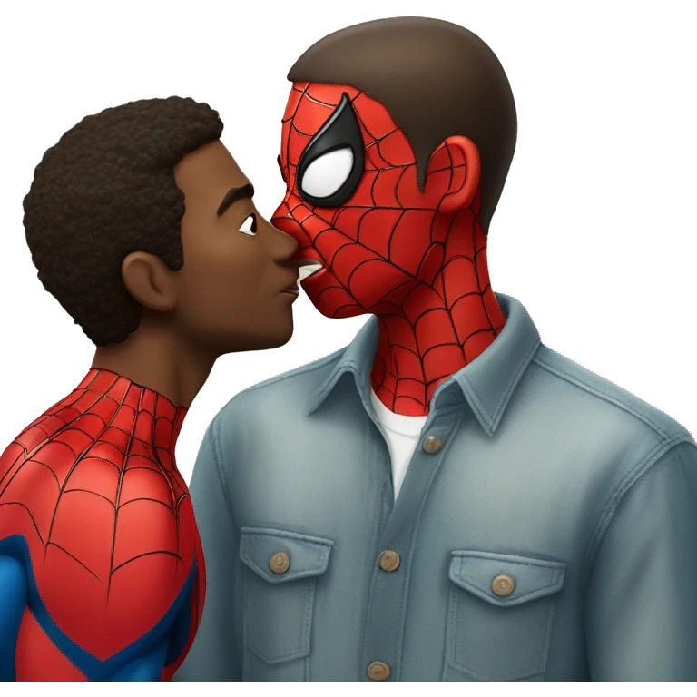 Guy kissing Spider-Man emoji