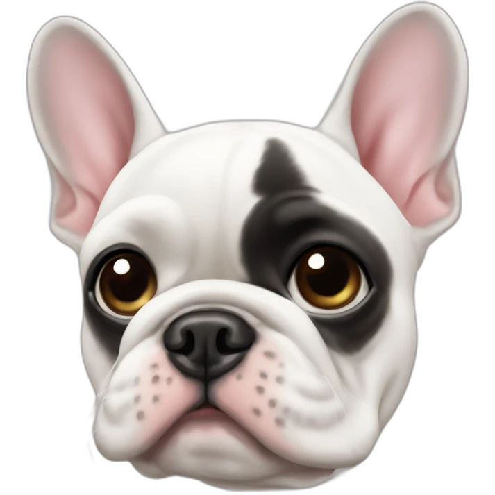 White FRENCH BULLDOg with manicure emoji