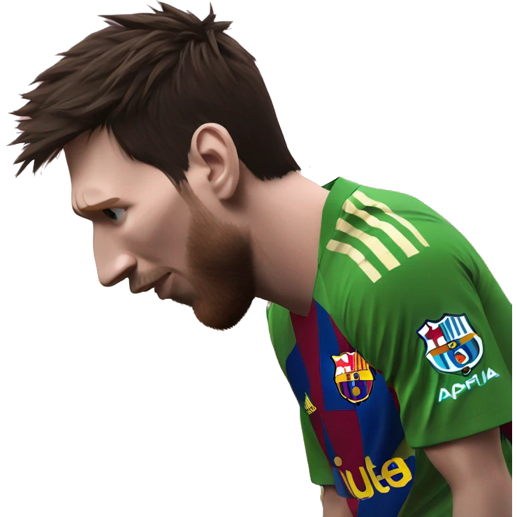 Messi apuntando al cielo con las manos emoji