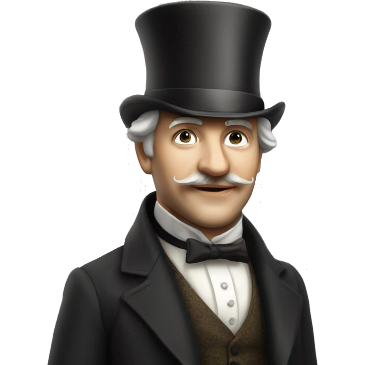 Photorealistic man A British gentleman in a monocle and a top hat with a cup of tea in his hand emoji