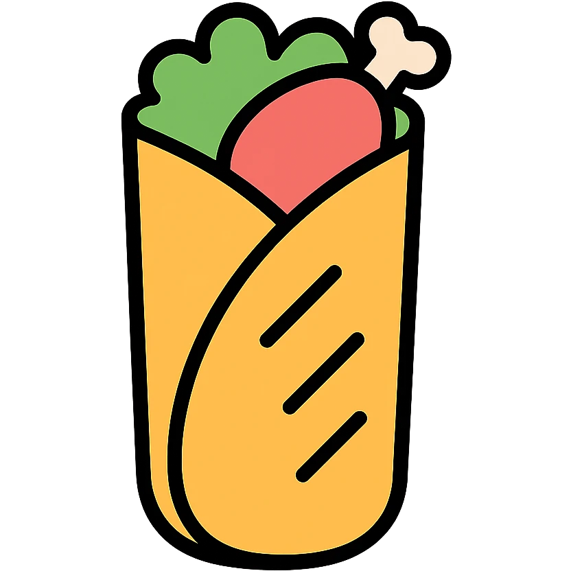 a chicken roll, minimal icon, flat design emoji