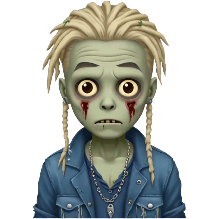 Zombie boy with dreads emoji