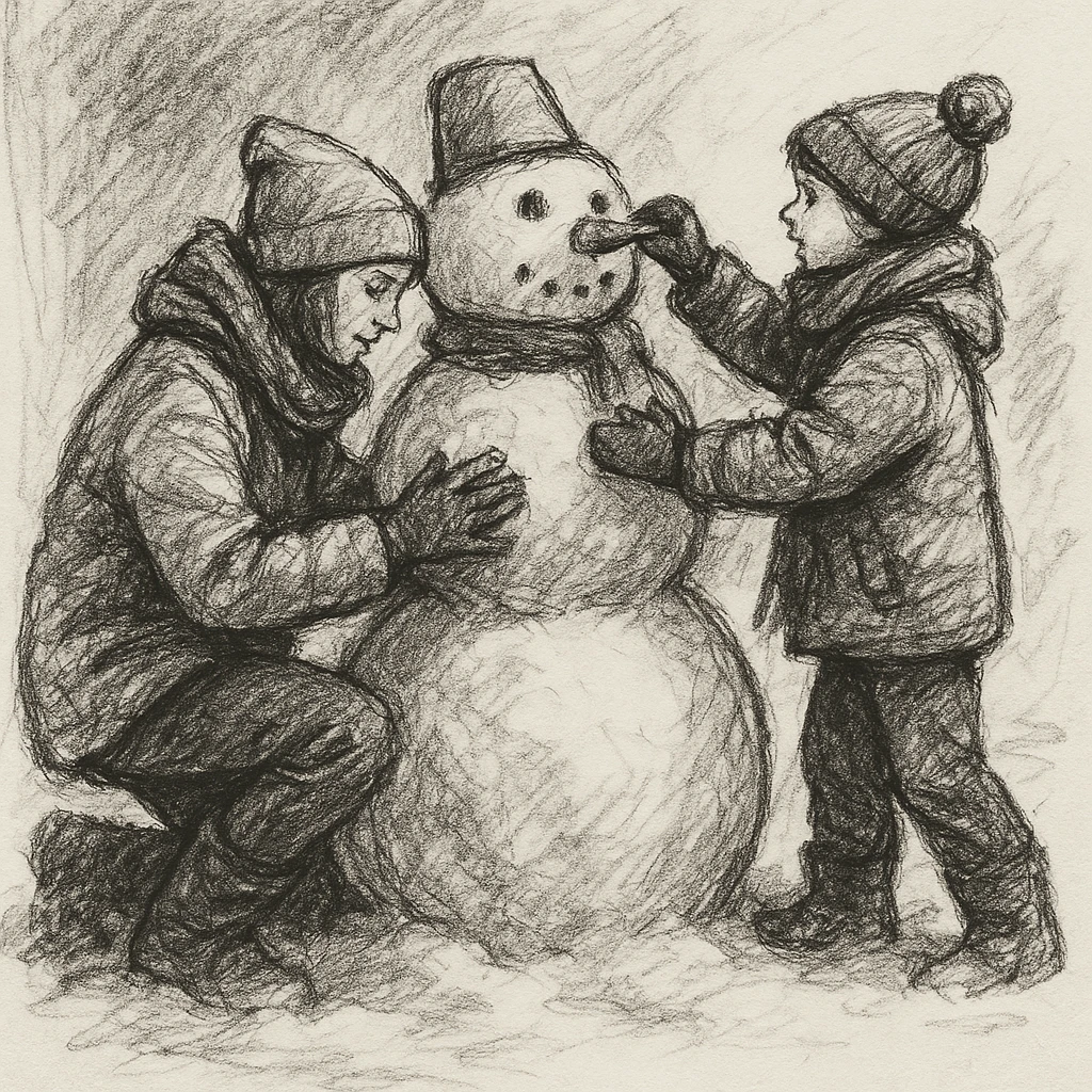 people making a snowman emoji