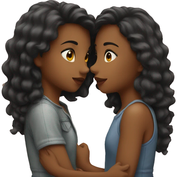 two girls kissing emoji