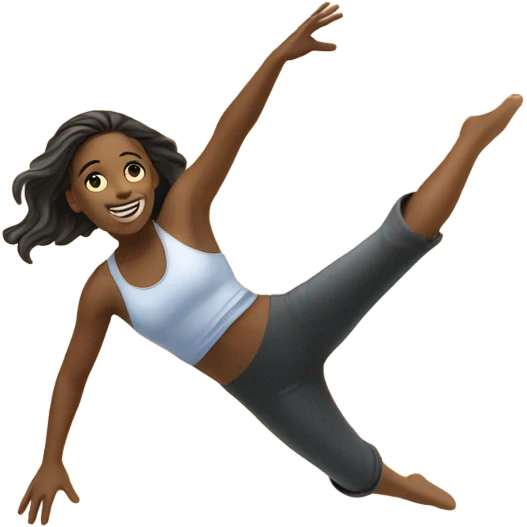 Girl flipping on beach emoji
