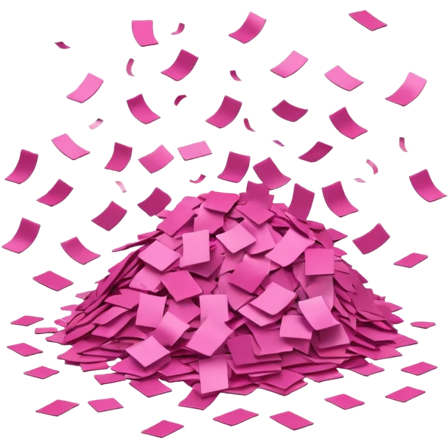 Pink confetti shower emoji