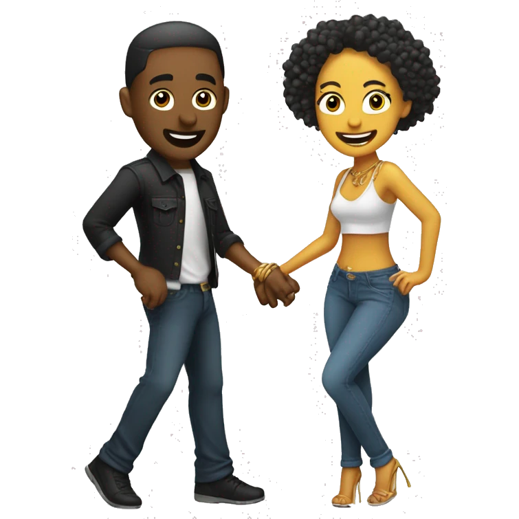 a man and a woman dancing reggaeton emoji