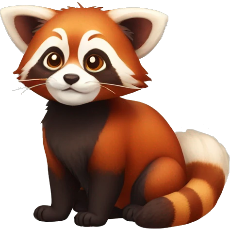 Red Panda Cat hybrid full body emoji