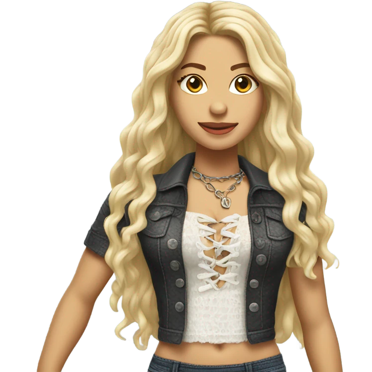 Shakira lace up croc top  emoji
