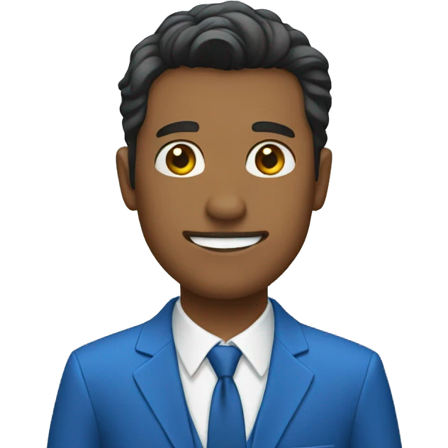 man wear blue suit emoji