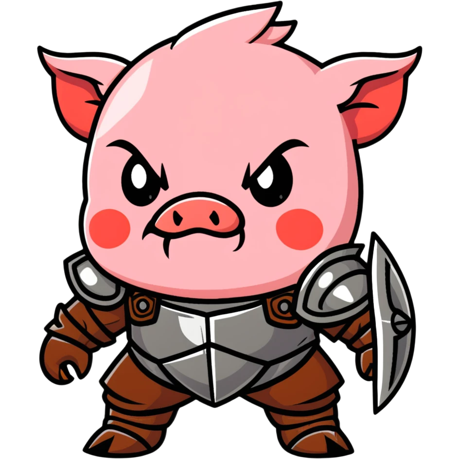 angry Minecraft baby Piglin in leather armor emoji