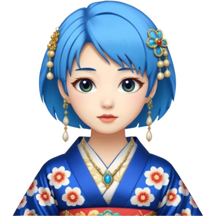 blue haired japanese princess emoji
