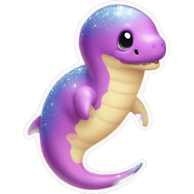 Kawaii glitter plesiosaur   emoji