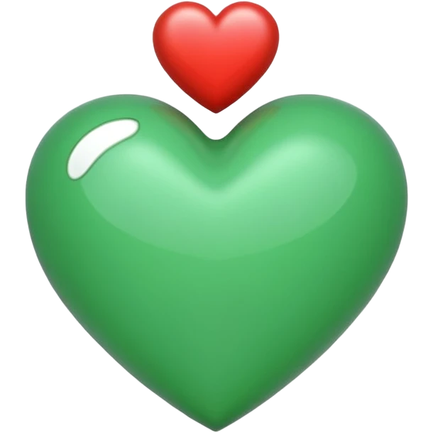 Un corazón de color verde en una tonalidad claridad con un poquito de brillitos emoji