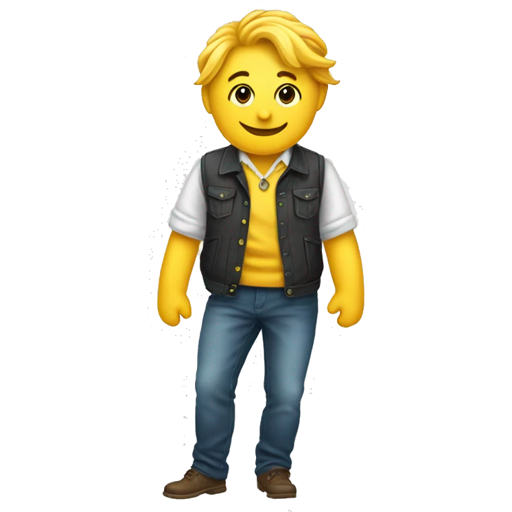 Yellow flirty emoji with garment in hand emoji