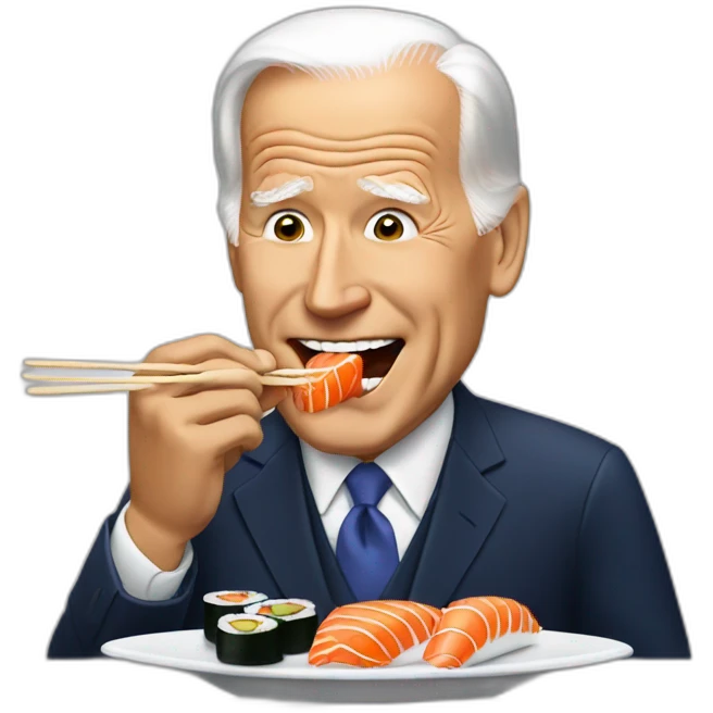 joe biden eating sushi emoji